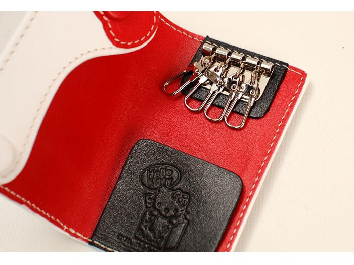 花山[かざん] キティちゃん 金襴 レザーキーケース/和柄/本革/HK-1K