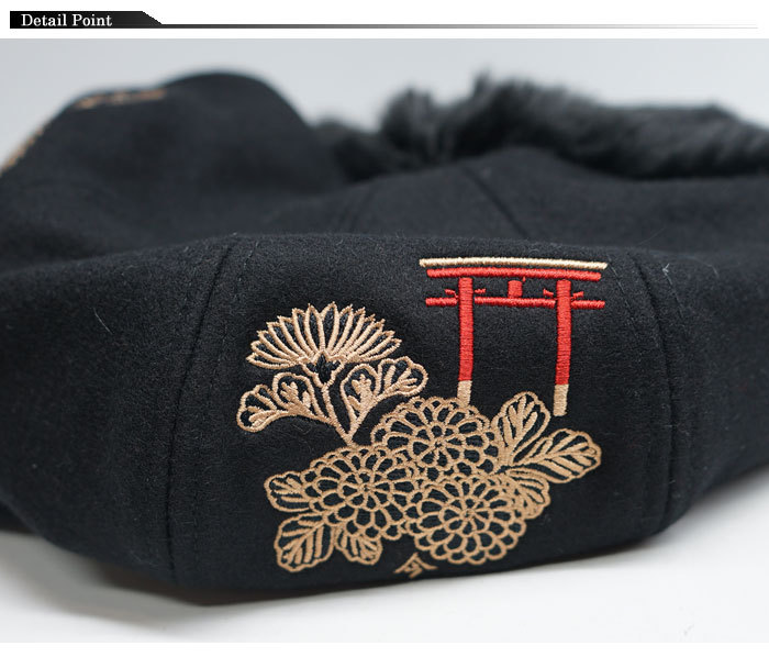 今昔 こんじゃく 狐 和柄 キャスケット 帽子 花盛り 参丸一 KJ-21021