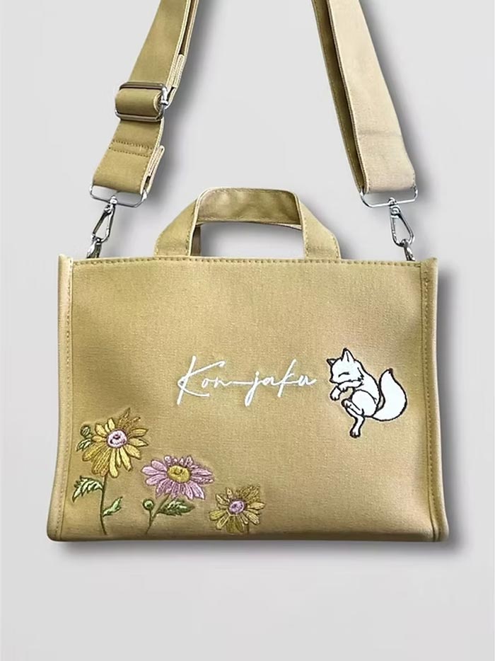今昔 こんじゃく 狐 きつね 和柄 トート バッグ BAG 鞄 メンズ