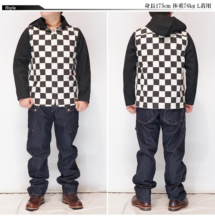児島ジーンズ KOJIMA GENES ブロックチェック ダブルジップパーカー