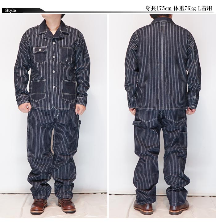 児島ジーンズ ウォバッシュ カバーオールジャケット 美品 児島ジーンズ KOJIMA GENES 13oz デニムジャケット 日本製 メンズ バイ