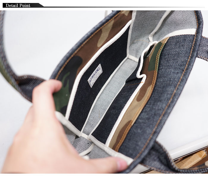 児島ジーンズ KOJIMA GENES トートバッグ 大きいサイズ BAG 鞄 コンボトートバッグ 21oz デニム 日本製 カモ RNB-9043L 送料無料 児島ジーンズ KOJIMA GENES トートバッグ BAG 鞄 コンボトートバッグ