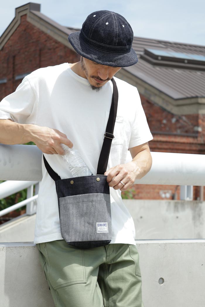 児島ジーンズ KOJIMA GENES デニム＆ヒッコリー ショルダーバッグ BAG