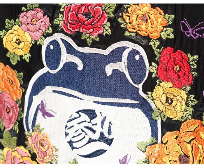 参丸一 サンマルイチ 和柄 スカジャン メンズ 牡丹蛙 総刺繍 SOP-50016