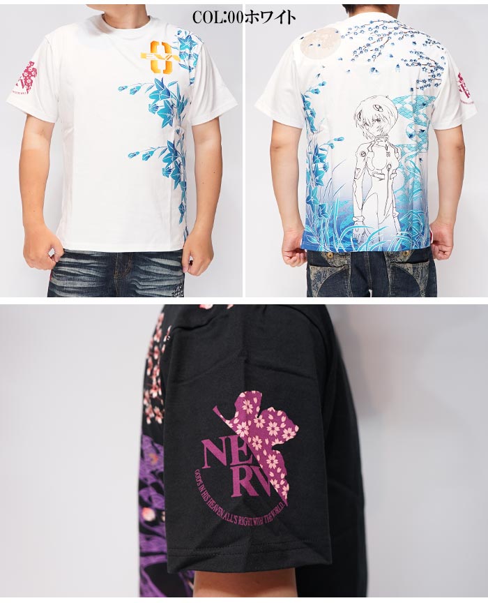 エヴァンゲリオン Evangelion 錦 コラボ 綾波 レイ Tシャツ 半袖 メンズ 523218｜mayakasai｜05