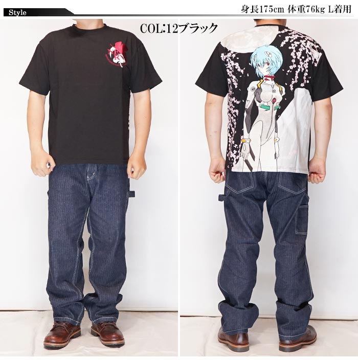 エヴァンゲリオン Evangelion 錦 コラボ Tシャツ 半袖 メンズ 綾波レイ