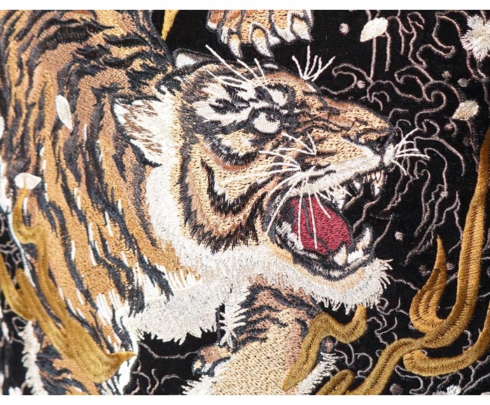 朧 おぼろ 和柄 スカジャン メンズ 華鳥風月 ヴィンテージ 虎 別珍 刺繍 ユニセックス 9053852 送料無料 朧 おぼろ 和柄 スカジャン メンズ 華鳥風月 ヴィンテージ 虎 別珍