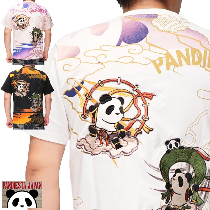 パンディエスタ PANDIESTA Tシャツ 半袖 パンダ メンズ 風雷神パンダ