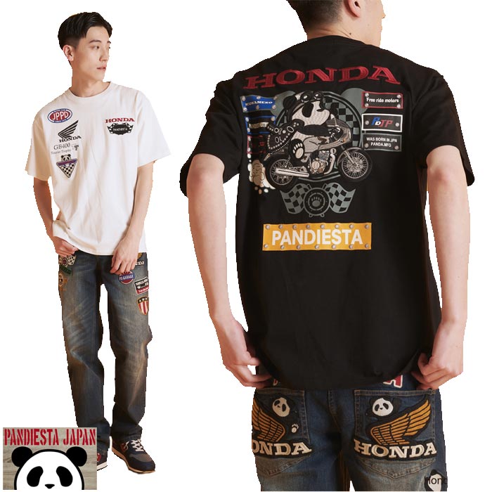 ホンダ Honda パンディエスタ PANDIESTA コラボ Tシャツ パンダ GB400TT 和柄 523502