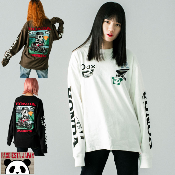 ホンダ Honda パンディエスタ PANDIESTA コラボ ロング Tシャツ パンダ
