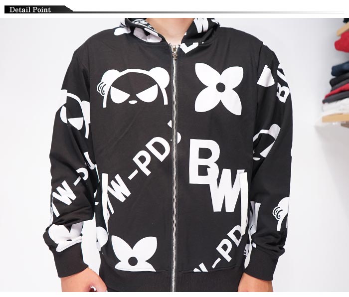 パンディエスタ PANDIESTA セットアップ パンダ 総柄 モノトーン B