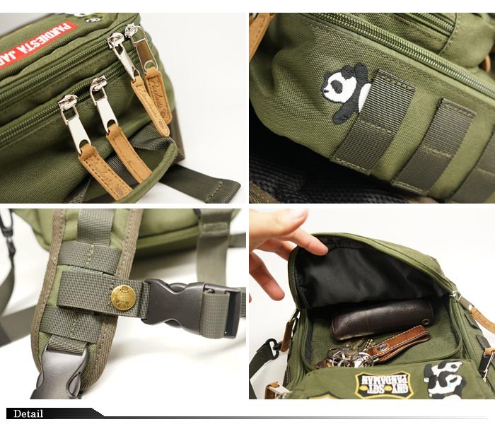 PANDIESTA（パンディエスタ） 熊猫謹製 ミリタリー ボディ バッグ BAG