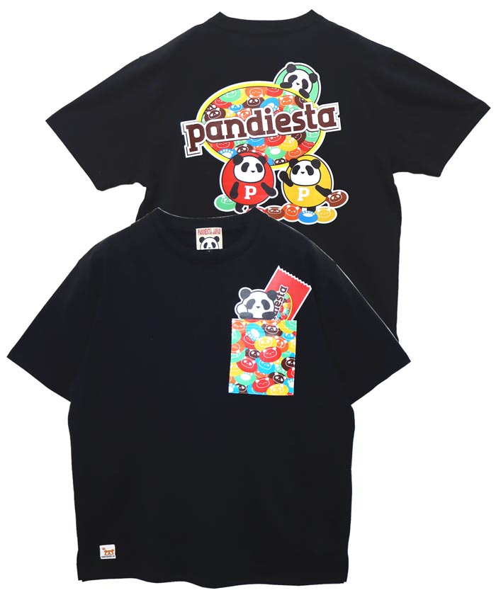 パンディエスタ PANDIESTA Tシャツ 半袖 パンダ メンズ カラフルスイーツポケット 和柄 554350｜mayakasai｜02