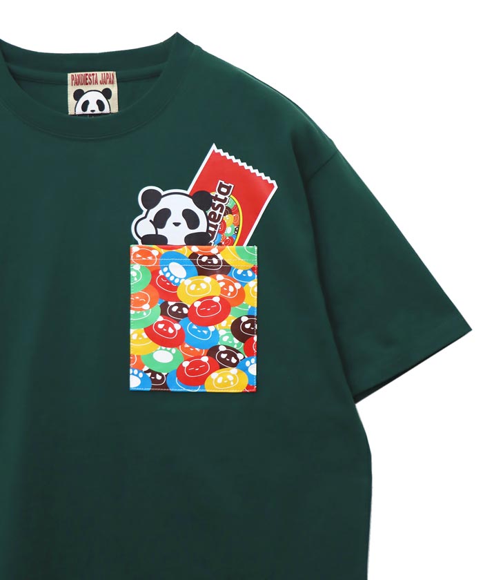 パンディエスタ PANDIESTA Tシャツ 半袖 パンダ メンズ カラフルスイーツポケット 和柄 554350｜mayakasai｜05