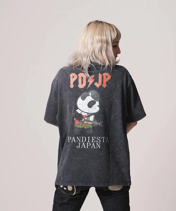 ぱんだ パンディエスタ PANDIESTA Tシャツ 半袖 パンダ ギタリスト パウダー