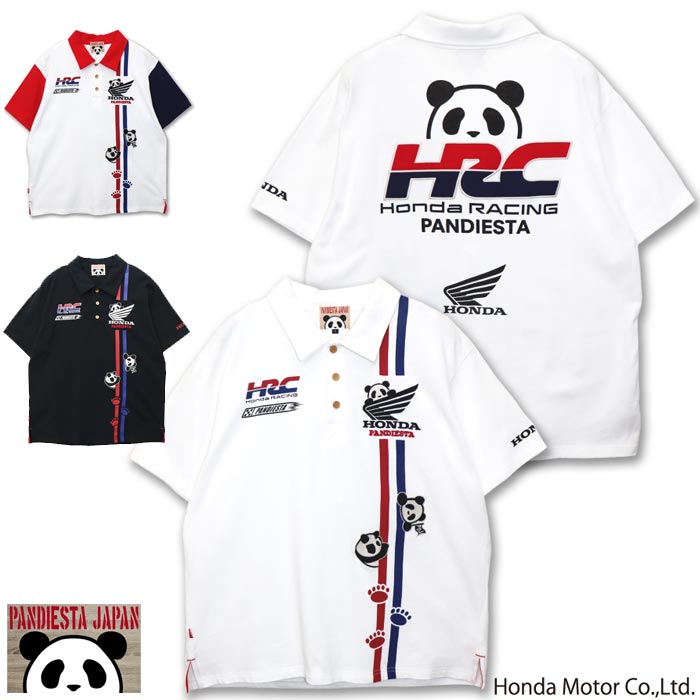ホンダ Honda パンディエスタ PANDIESTA コラボ ポロシャツ パンダ HRC