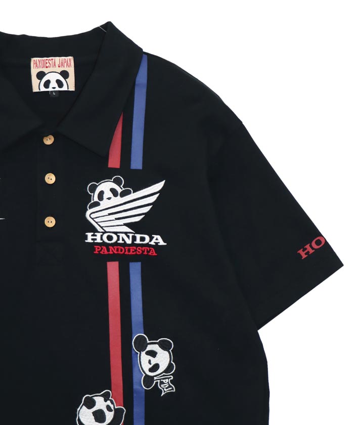 ホンダ Honda パンディエスタ PANDIESTA コラボ ポロシャツ パンダ HRC 