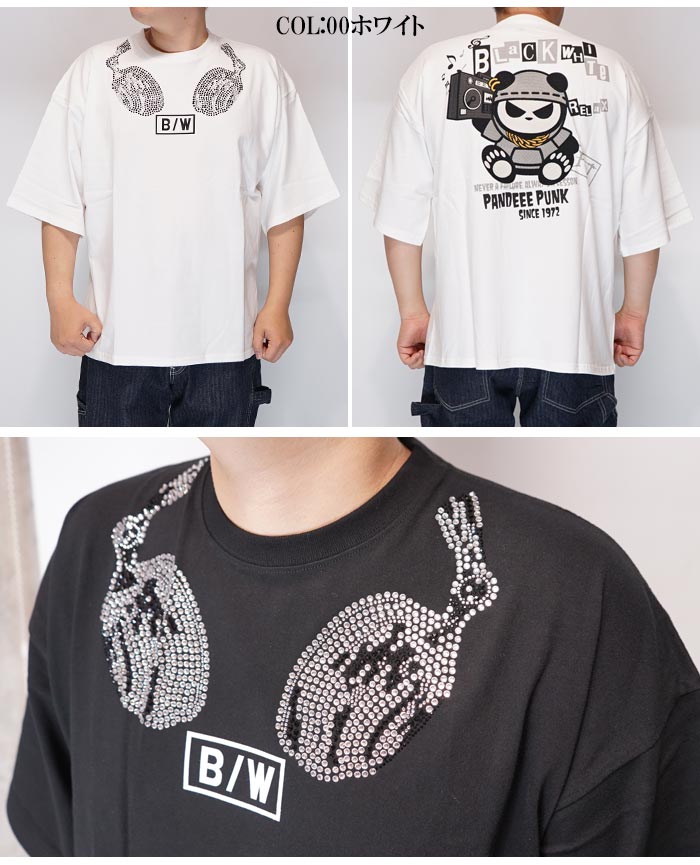 パンディエスタ PANDIESTA Tシャツ 半袖 パンダ メンズ ラインストーン