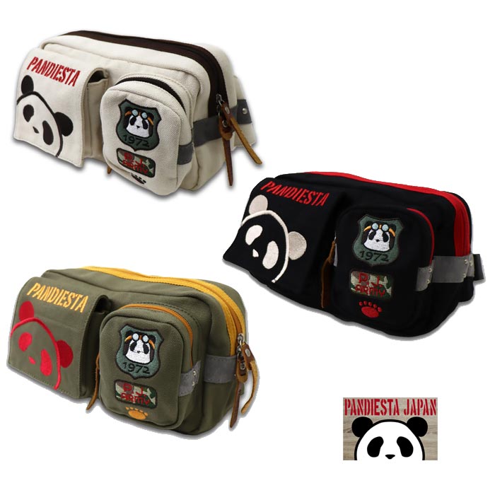未使用級 PANDIESTA 熊猫謹製 2WAYボディバッグ 和柄 ミリタリー パンディエスタ PANDIESTA ボディバッグ BAG 鞄 パンダ メンズ