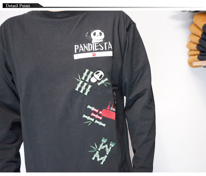 パンディエスタ PANDIESTA ロング Tシャツ パンダ 麻雀 和柄 564211 送料無料 パンディエスタ PANDIESTA ロング Tシャツ パンダ 麻雀 和柄 564211