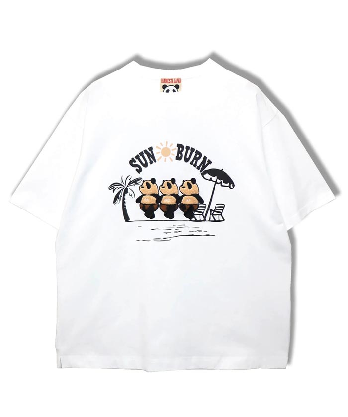 パンディエスタ PANDIESTA Tシャツ パンダ 3匹のパンダが日焼け 和柄