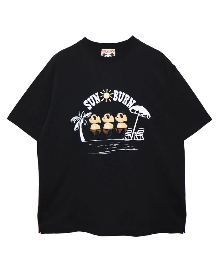 パンディエスタ PANDIESTA Tシャツ パンダ 3匹のパンダが日焼け 和柄