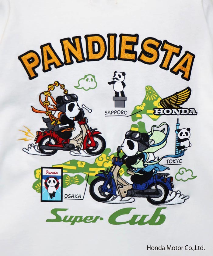 ホンダ Honda パンディエスタ PANDIESTA コラボ Tシャツ パンダ 風雷神 スーパーカブ 和柄 585507 送料無料 ホンダ Honda パンディエスタ PANDIESTA コラボ Tシャツ パンダ 風雷神