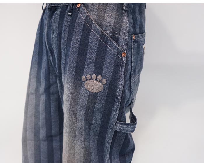 パンディエスタストライプ柄 デニム ワイド ペインターパンツ ワークパンツ　L程 ビッグストライプペインターパンツ | ボトムズ,ワークパンツ