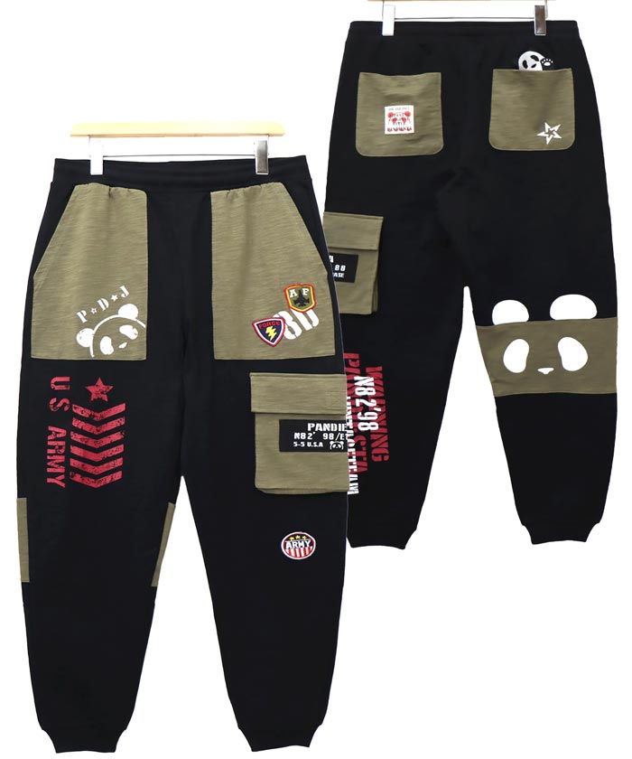 パンディエスタ PANDIESTA ミリタリー切替 スウェット パンツミリタリー切替 スウェット パンツ パンダ メンズ ユニセックス 和柄 585951 送料無料 パンディエスタ PANDIESTA ミリタリー切替 スウェット パンツ