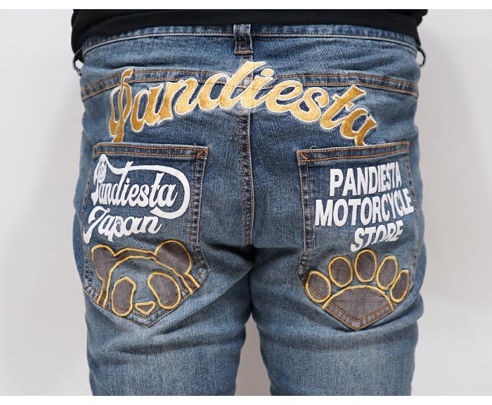 PANDIESTA（パンディエスタ） パンダ 刺繍 ジーンズ デニム ストレッチ