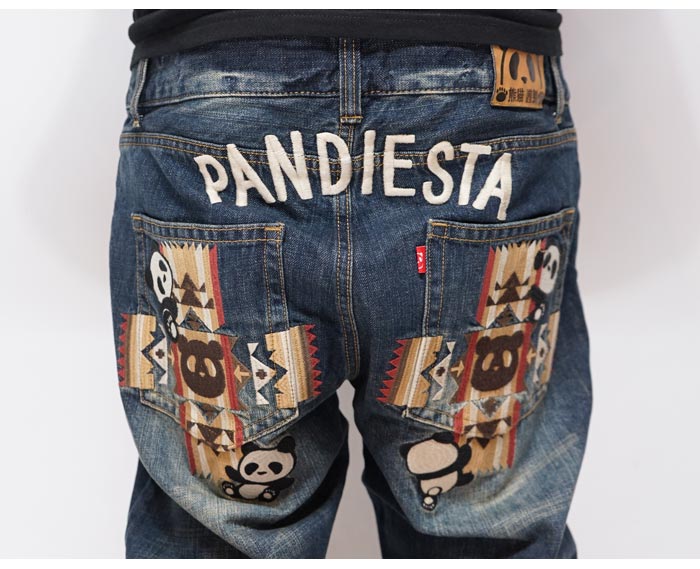 PANDIESTA パンディエスタ パンダ 刺繍 ジーンズ デニム
