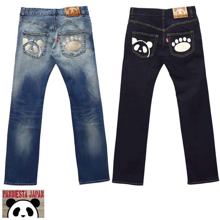 パンディエスタ PANDIESTA ジーンズ パンダ デニム 熊猫謹製 刺繍  和柄 595650 送料無料 パンディエスタ PANDIESTA ジーンズ パンダ デニム 熊猫謹製 刺繍 和柄