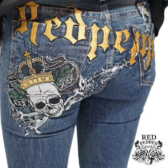 RED PEPPER レッドペッパー レディース デニム ジーンズ スカルクロス