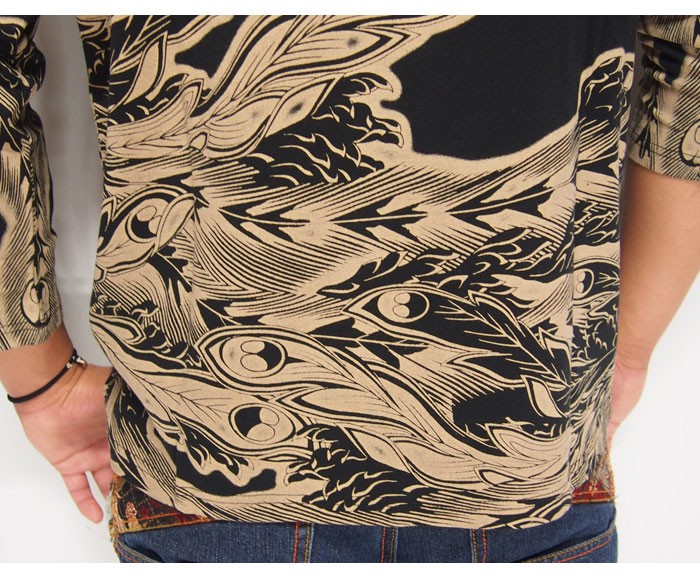 SATORI satori[さとり] 鳳凰柄 和柄7分袖Tシャツ/GPT-001/送料無料