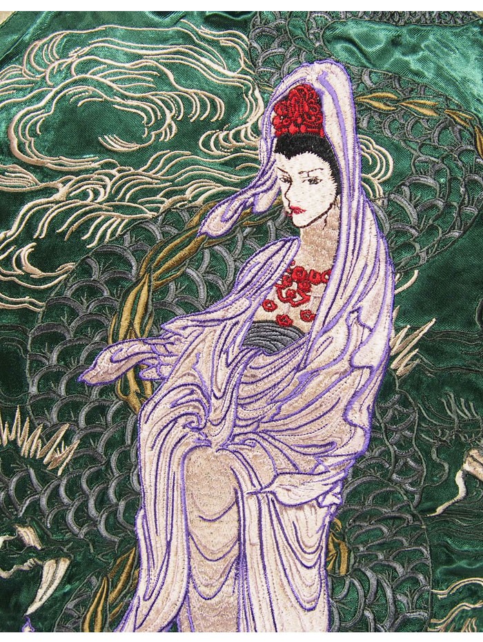 SATORI satori[さとり] 龍頭観音 刺繍 リバーシブル 和柄スカジャン