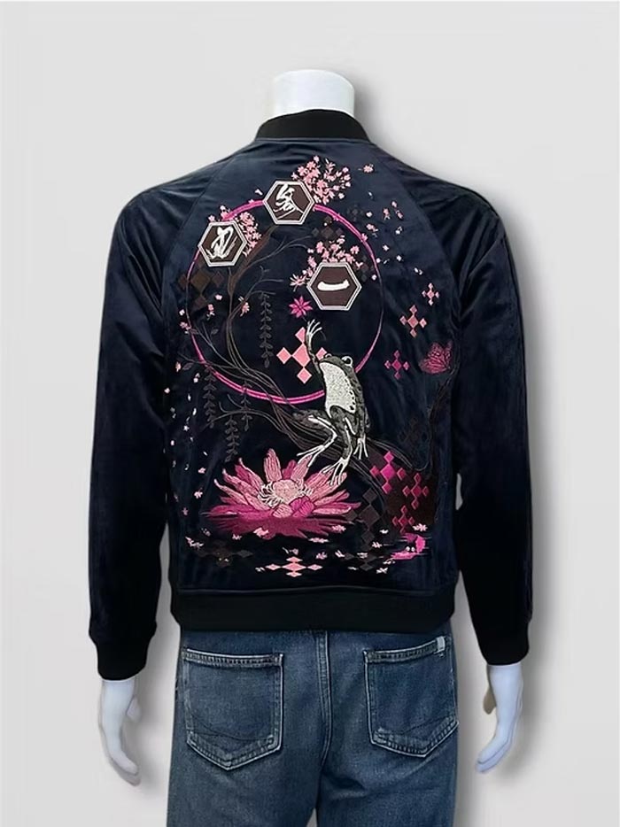 参丸一 サンマルイチ 和柄 ジャケット ベロア メンズ 蛙 カエル SJK