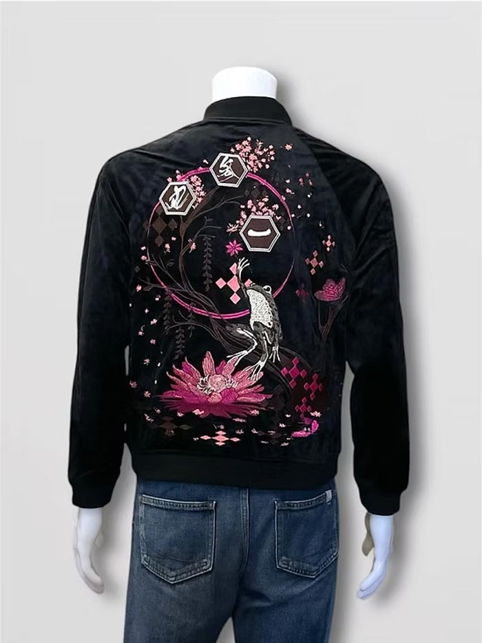 参丸一 サンマルイチ 和柄 ジャケット ベロア メンズ 蛙 カエル SJK