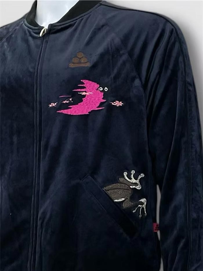 参丸一 サンマルイチ 和柄 ジャケット ベロア メンズ 蛙 カエル SJK