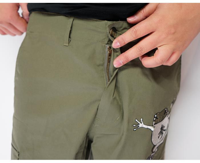 参丸一 サンマルイチ 和柄 カーゴパンツ メンズ 蛙 爆弾 SM-202108