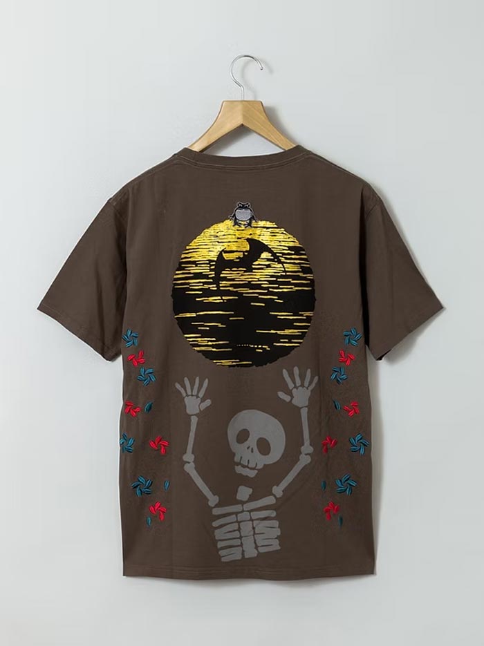 参丸一 サンマルイチ 和柄 Tシャツ 半袖 メンズ 万歳骸骨 蛙 カエル SM