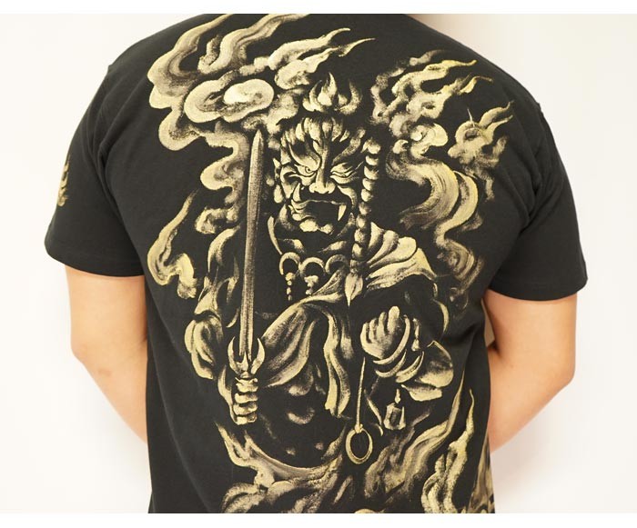 羽水 うすい 不動明王 手描き 和柄Tシャツ 半袖 hudou01 送料無料 羽水 うすい 不動明王 手描き 和柄Tシャツ 半袖 hudou01 : ジーンズ