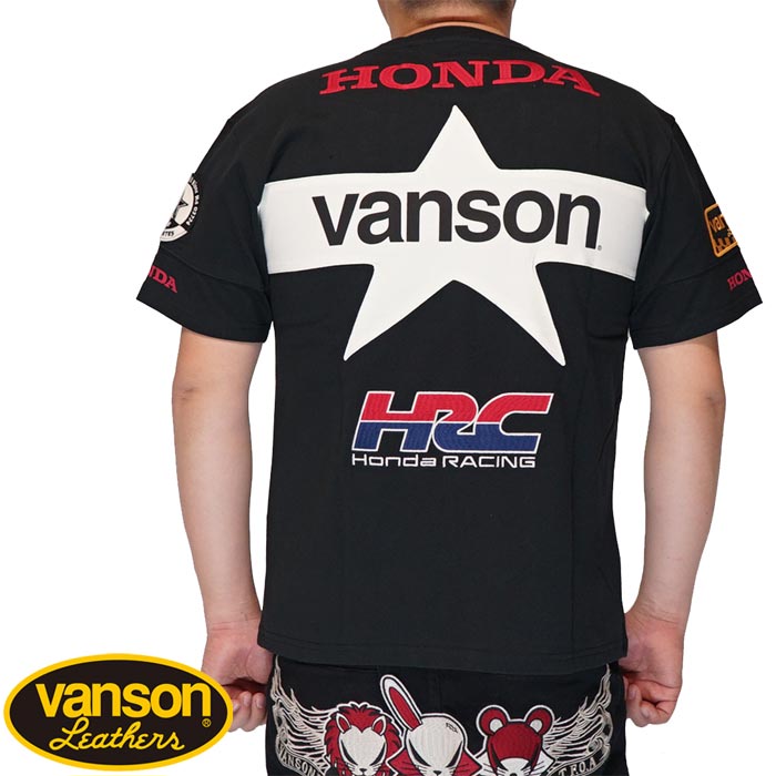 VANSON バンソン ホンダ HONDA コラボ Tシャツ 半袖 メンズ HRV-2405 送料無料｜mayakasai