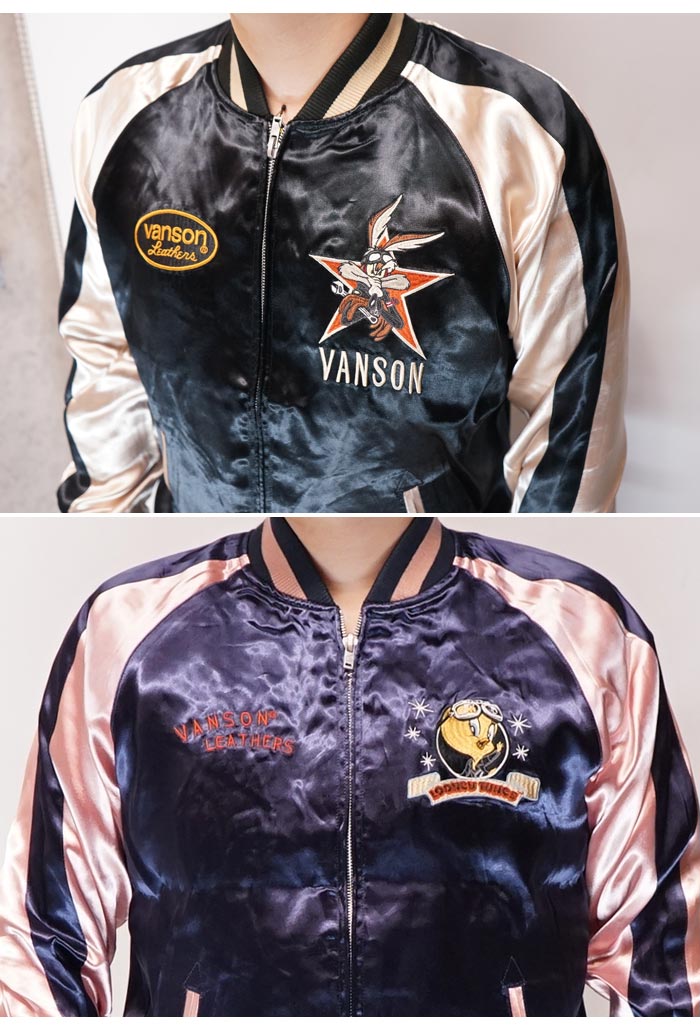 VANSON バンソン ルーニー テューンズ コラボ LOONEY TUNES スカジャン メンズ ワイリー コヨーテ トゥイーティ LTV-2504 送料無料 VANSON バンソン ルーニー テューンズ コラボ LOONEY TUNES スカジャン