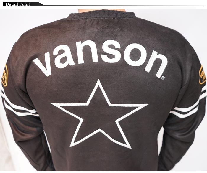 VANSON バンソン ロング Tシャツ メンズ 起毛プレーティング フェイクスエード  NVLT-2319 送料無料 VANSON バンソン ロング Tシャツ メンズ 起毛プレーティング フェイク