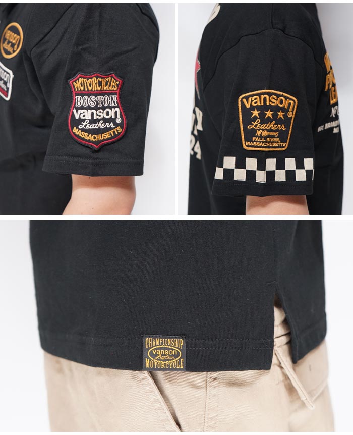 VANSON（バンソン） ポロシャツ 半袖 メンズ ロゴ NVPS-2202 送料無料