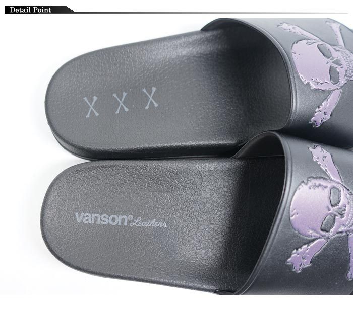 VANSON（バンソン） サンダル シャワーサンダル エンボス加工ロゴ NVSK
