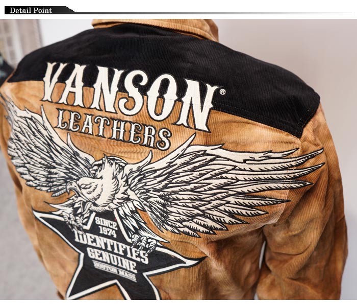 VANSON バンソン 長袖 シャツ イーグル ワンスター コーデュロイ