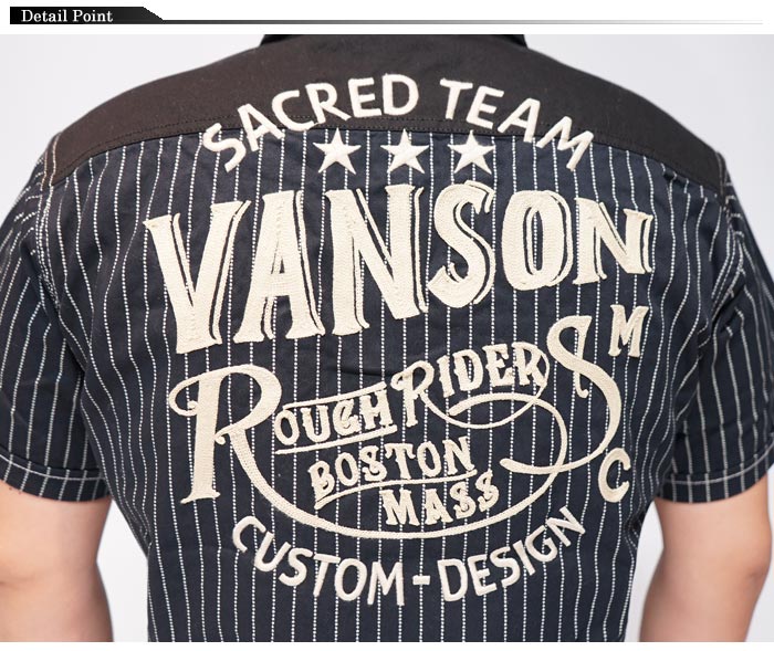 VANSON バンソン 半袖シャツ デニムシャツ バイカー メンズ
