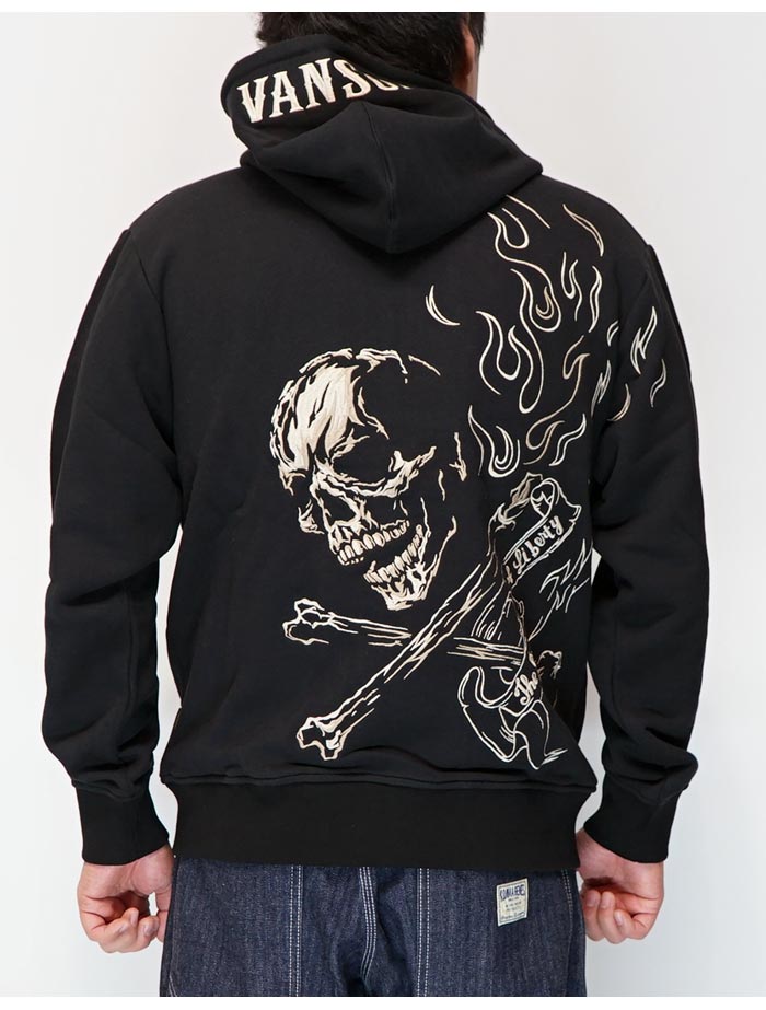 VANSON バンソン パーカー メンズ スウェット スカル NVSZ-2601 送料
