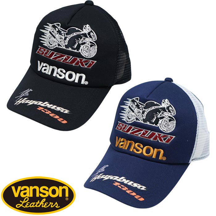 VANSON バンソン スズキ SUZUKI コラボ キャップ 帽子 メンズ ツイル